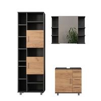 conjunto de muebles de bano ilias 3 partes con mueble de bano 190 cm vicco