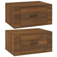 mesitas de noche de pared 2 uds color roble marron 50x36x25 cm vidaxl