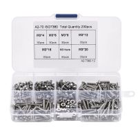 conjunto surtido de tuercas y pernos de cabeza avellanada y unidad hexagonal de acero inoxidable 304 m3 230pcs