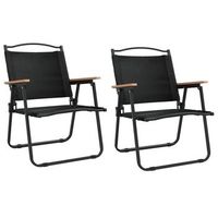 pack 2 uds sillas de camping tela oxford negro 54x55x78 cm