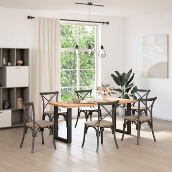 Patas Para Mesa Centro Forma U 2 Uds | Patas Para Mesa Acero Negro 70x(72-73) Cm