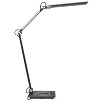 lampara de escritorio led para oficina con brazo giratorio ajustable regulador de intensidad con 5 posiciones y temporizador gris aquila