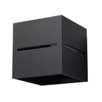 lampara de pared negro aluminio alt 10 cm