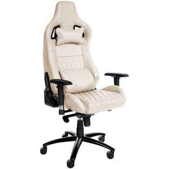 Silla De Oficina Keren De Piel Natural Cuero Auténtico Crema 64x70x133 Cm Clp