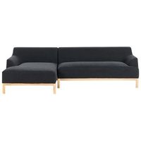 sofa esquinero elegante tela poliester patas de madera sala de estar negro derecho sosjo