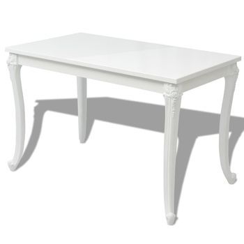 Mesa De Comedor Blanco Brillante 116x66x76 Cm Vidaxl