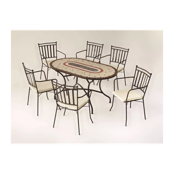 Conjunto De Mesa Y Sillones Para Jardín Con Cojines Incluidos