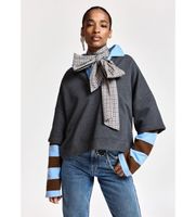 essentiel antwerp para mujer kantelou sudadera de algodon a capas con mangas a rayas gris oscuro s casual manga larga