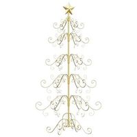 arbol de navidad de metal con soporte dorado 150 cm vidaxl
