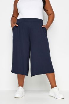 Yours Culottes Azules Con Cinturilla Elástica, Mujer Curvy Y Tallas Grandes, Yours