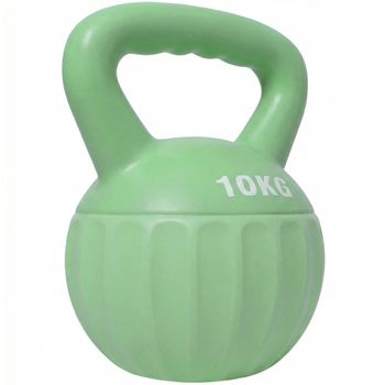 SPORTNOW Kettlebell pesa de 6 kg rellena de arena para principiantes Entrenamiento de fuerza en casa 21 x 21 x 27 cm Verde