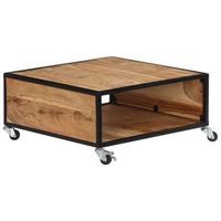 mesa de centro de madera maciza de acacia 70x70x32 cm vidaxl
