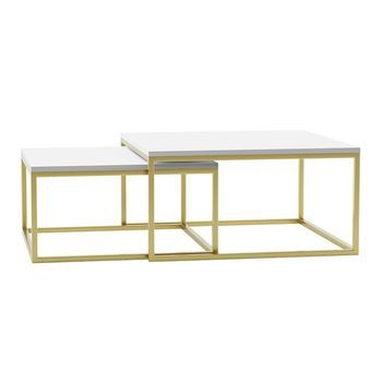 Conjunto Mesa De Centro Oswego 102, Aglomerado Laminado, Angular, 39x76x76cm