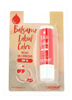dderma protector labial con color rojo de cerezas spf15