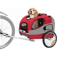 remolque para mascotas sepnine 10801 r plegable transpirable 3 bolsillos rojo