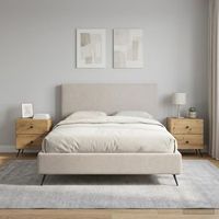 set de 2 mesitas de noche - mueble de dormitorio - madera de ingenieria - roble 43x345x475cm
