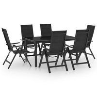 juego de comedor para jardin 7 piezas aluminio gris antracita vidaxl