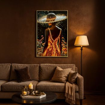 Pintura sobre lienzo lacado con marco y relieves cm 62×3,5×92