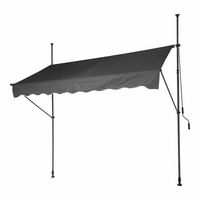 toldo ajustable de poliester gris 250 x 120 cm