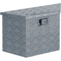 caja de aluminio 70x24x42 cm forma trapezoide plateada vidaxl