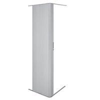 puerta de ducha enrollable tipo persiana 200x60 cm color plateado abs pvc y aluminio