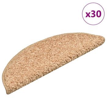 Alfombrillas Para Escaleras, 30 Unidades, 56x17x3 Cm, Color Dorado, Semicirculares Vidaxl