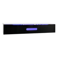 mueble de tv blanco y negro de 180 cm con led de 16 colores