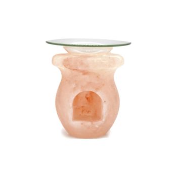 PLUSHOME Portavelas y Quemador de Sal Himalaya.Con formas. - Decoración del Hogar -Meditación -Relajacion- Bienestar-Concentracion-Yoga