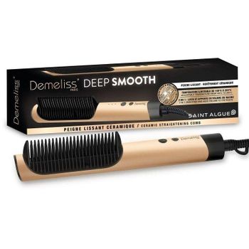 Cepillo Alisador Saint Algue Demeliss Deep & Smooth Cerámica 3 Temperaturas 26 Dientes Oro