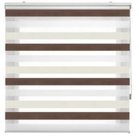estoralis - estor enrollable noche y dia  doble tejido  tricolor 145 x 180 cm anchoalto  tela 142 x 175 cm  loras marronbeige