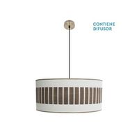 colgante ivanna 3xe27 cueroblanco-madera oscura regx60x60 cm