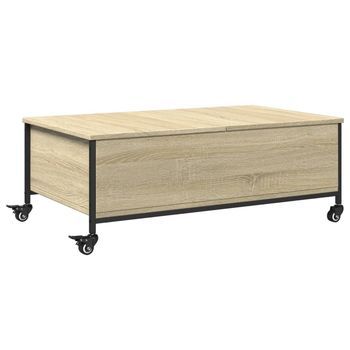 Mesa De Café - Mesa De Centro Con Ruedas Madera Ingeniería Sonoma 91x55x34 Cm