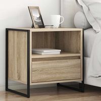 mesas de noche 2 uds - mueble para dormitorio - madera contrachapada - sonoma 50x395x50cm