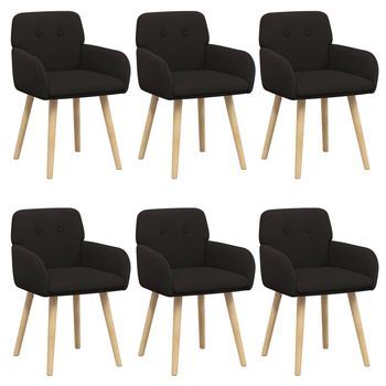 Sillas De Comedor 6 Uds. Bouclé Negro 59 X 57 X 85 Cm Vidaxl