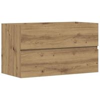 mueble de lavabo madera ingenieria roble artisian 90x385x45 cm vidaxl