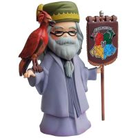 figura dumbledore con fenix fawkes y estandarte hogwarts 15 cms
