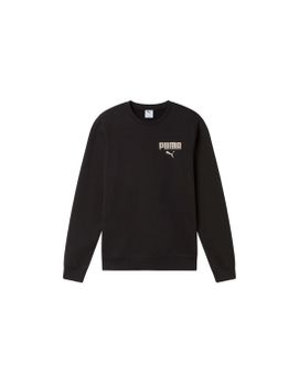 Sudadera Puma Ess Graphic Crew Fl Black, Hombre
