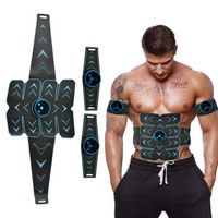 cinturon de masaje ems inteligente masajeador estimulador para abdominales brazospiernas 20x15x22 cm color azul