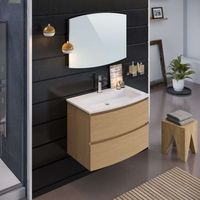 mueble de bano 80 cm sand 2 cajones roble t-bath incluye lavabo