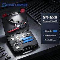kit de alicates de crimpado cowurst sn-68b con 5 mordazas intercambiables pelacables autoajustable herramienta multifuncional para crimpar terminales en caja