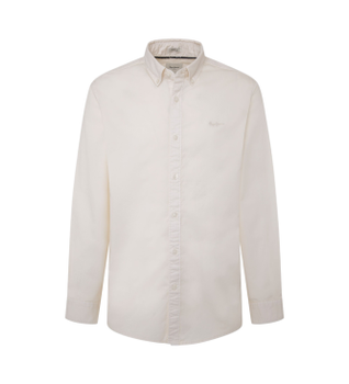 Pepe Jeans para hombre. PM308728 Camisa Manley blanco (L), Casual, Algodón, Manga larga