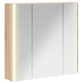 Armario Con Espejo De Baño | Mueble De Baño Roble Sonoma 63,5 X 15,5 X 60,5 Cm