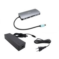 replicador de puertos usb-c i-tec metal nano dock hdmivga lan  cargador 100w gris