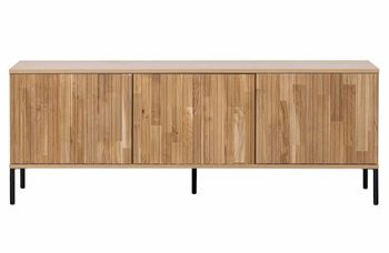 Mueble de tv de madera de roble natural con marco negro