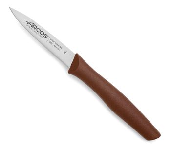 Cuchillo mondador acero inoxidable 85 mm mango polipropileno marrón