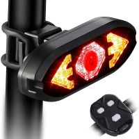 ciclismo en el oeste luz trasera inteligente 2-en-1 para bicicleta control remoto inalambrico 5 modos de luz luces de se