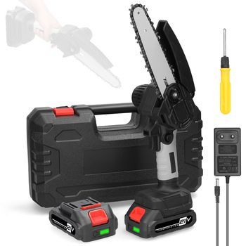Sierra Eléctrica Portátil De 21v Y 6 Pulgadas Para Podar Y Cortar Madera En Jardines Y Huertos.