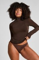 hunkemoller camiseta de cashmere con cuello alto super suave marron