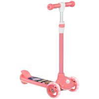 aiyaplay patinete infantil patinete con 3 ruedas luces led altura ajustable carga 25 kg 52x29x63-76 cm rosa