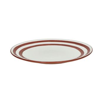 Plato llano de porcelana naranja oscuro